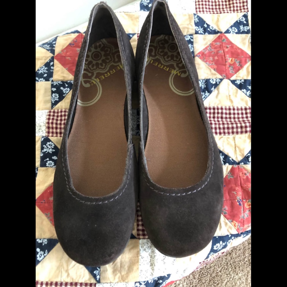 Merrell Women's Dark Brown Suede Ballet Flats
